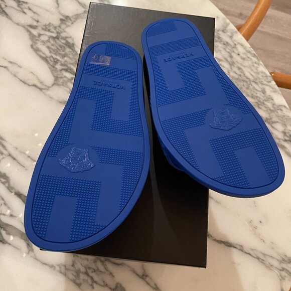Versace Men's Royal Blue Medusa Sandals Pool Slides, sz 43, 46 - Picture 14 of 14